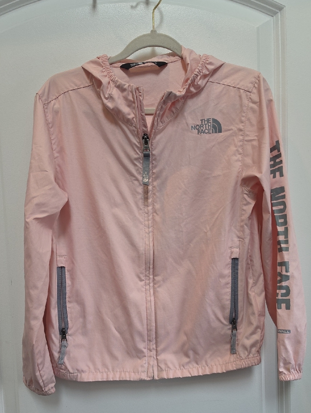 The North Face Pale Pink Hooded Windbreaker Jacket